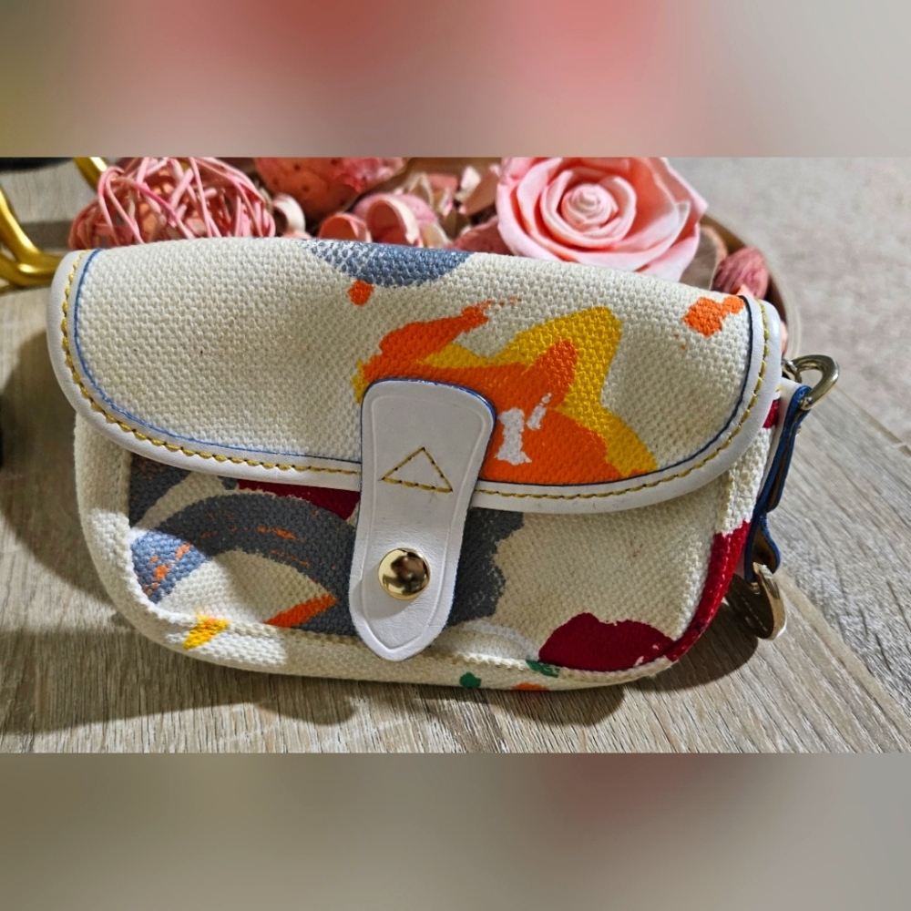 Dooney & Bourke Paint Splatter Graffiti Wristlet
